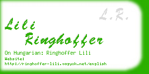 lili ringhoffer business card